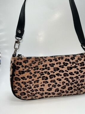 Leopard Print Pony Hair Shoulder Bag